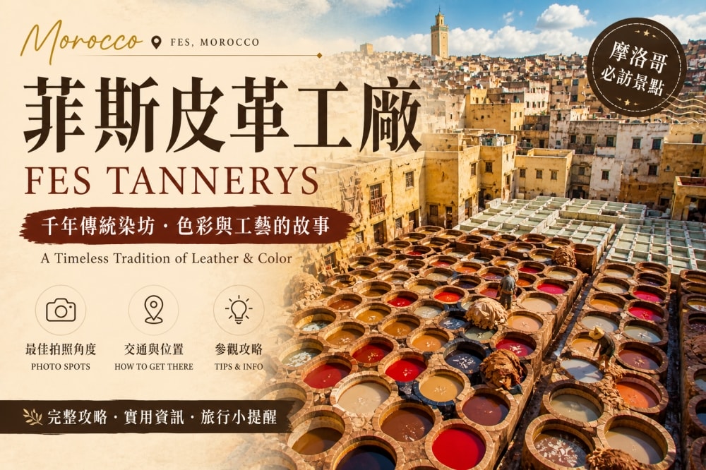 Chouara Tannery Morocco Guide) 菲斯皮革工廠 Fes Tannerys|摩洛哥最經典千年染坊景點