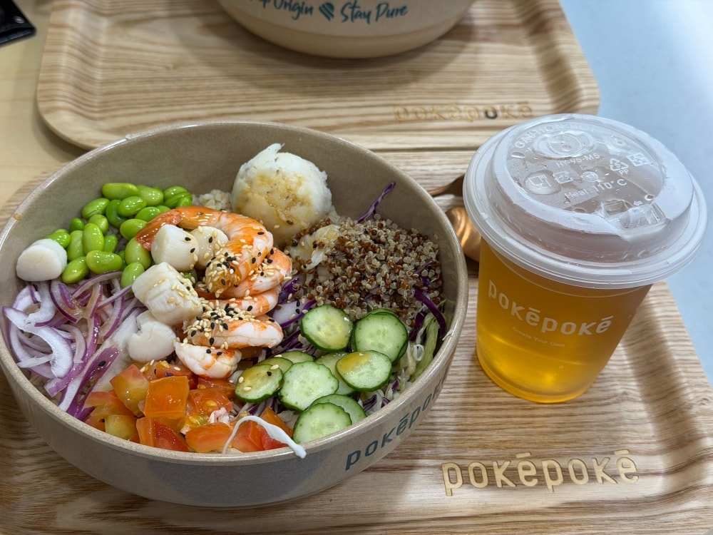 中壢美食｜PokéPoké 波奇波奇 中壢海華店，自己搭配的夏威夷波奇碗，清爽健康餐推薦。（中壢新店）